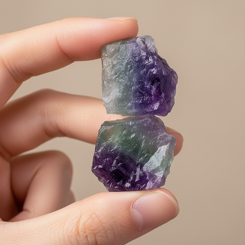 Raw Rainbow Fluorite Stones