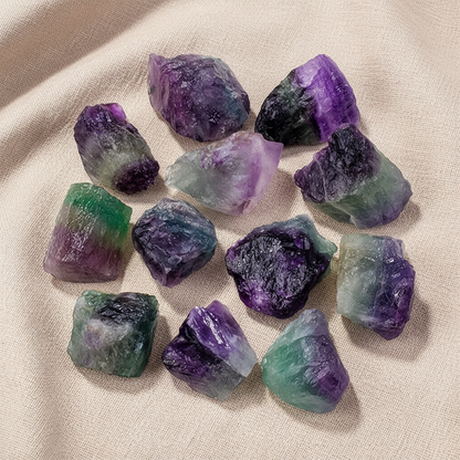 Raw Rainbow Fluorite Stones