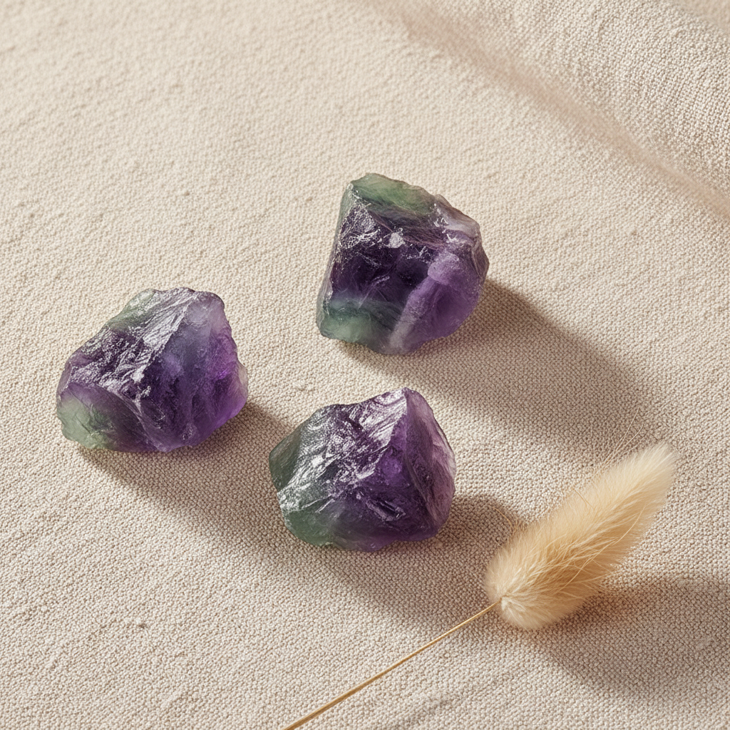 Raw Rainbow Fluorite Stones