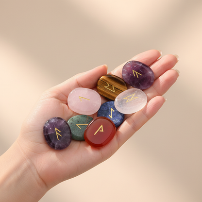 Mixed Crystal Rune Stones Set – 25 Elder Futhark Runes