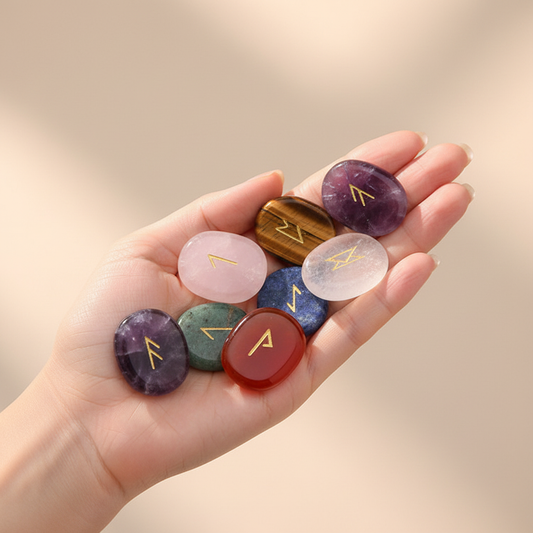 Mixed Crystal Rune Stones Set – 25 Elder Futhark Runes
